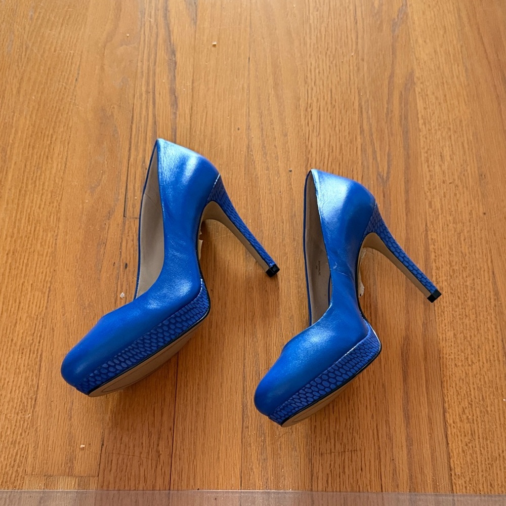 Joan & David Electric Blue Platform Stiletto Pumps